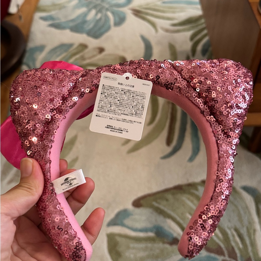 Hello kitty Pink Sequin Ear Headband with Bow - Picture 4 of 5